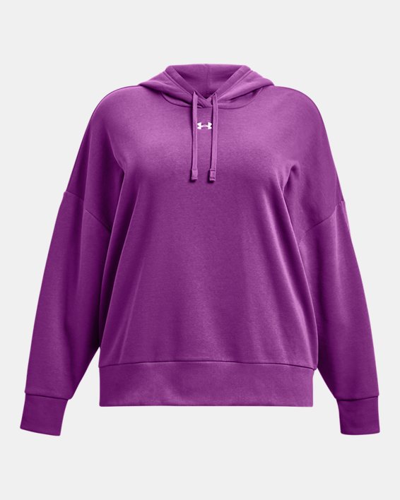 Sweat à capuche oversize UA Rival Fleece pour femme, Purple, pdpMainDesktop image number 4